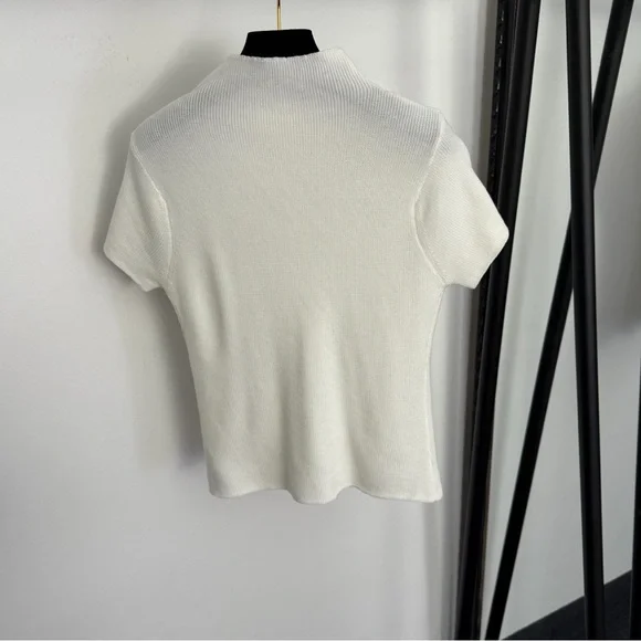 MIU MIU semi-high-neck short-sleeved knitted top - Picture 2 of 8